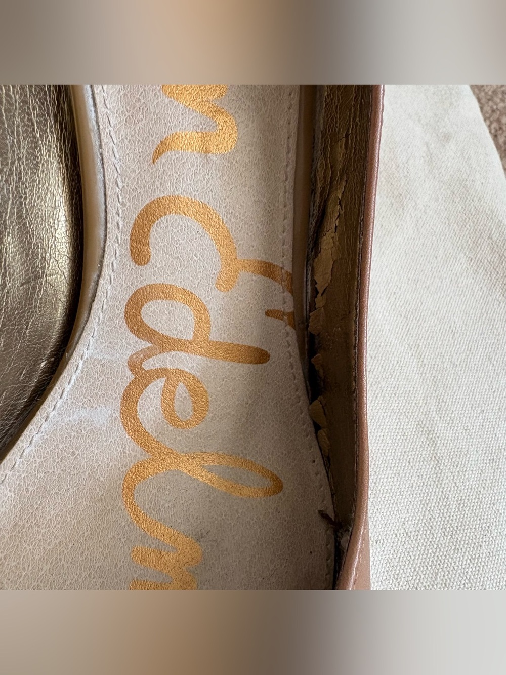 Sam Edelman Beige Leather Slip-On Pointed Toe Stiletto Pumps Women US 9 M - Picture 6 of 8